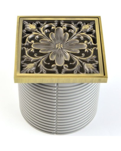 Решетка для трапа Bronze de Luxe Цветок 10x10 21975 Бронза