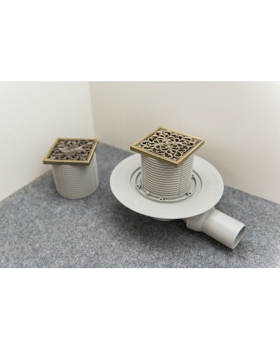 Решетка для трапа Bronze de Luxe Цветок 10x10 21975 Бронза