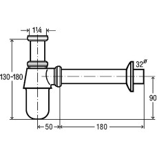 Сифон для раковины Viega 100674 Хром