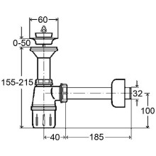 Бутылочный сифон Viega 103927 Белый