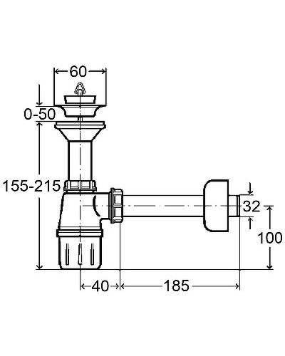 Бутылочный сифон Viega 103927 Белый