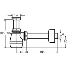 Бутылочный сифон Viega 120337 Белый
