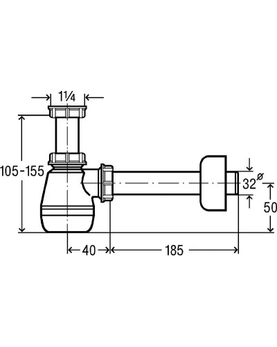 Бутылочный сифон Viega 120337 Белый