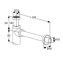 Сифон для раковины Kludi 1002005-00 Хром