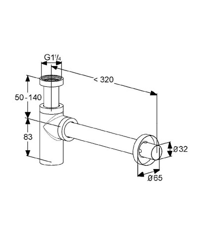 Сифон для раковины Kludi 1002005-00 Хром