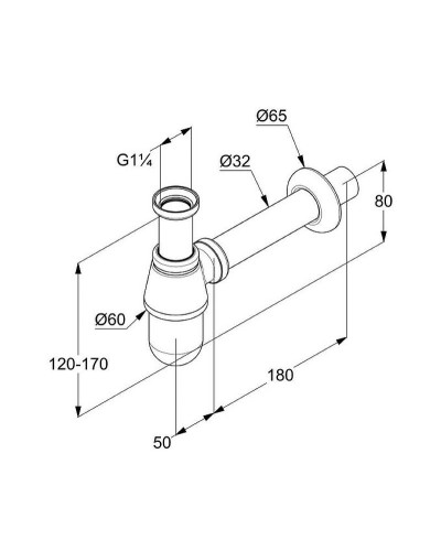 Сифон для раковины Kludi 1010505-00 Хром