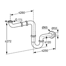 Сифон для раковины Kludi 1025505-00 Хром