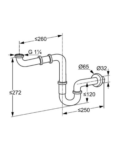 Сифон для раковины Kludi 1025505-00 Хром