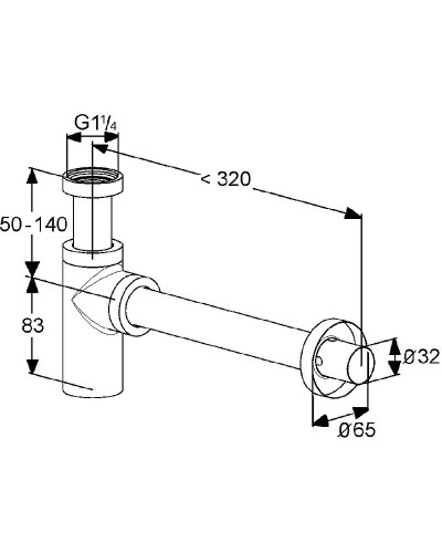 Сифон для раковины Kludi 1002039-00 Черный матовый