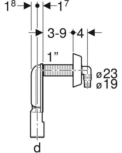 Сифон для подключения слива бытовой техники Geberit 152.234.21.1
