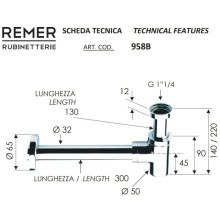 Сифон для биде Remer 958BDO