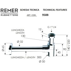 Сифон для биде Remer 958BVO