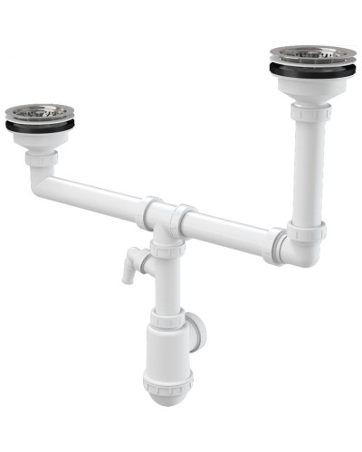 Сифон для кухонной мойки Alcaplast A454P Белый