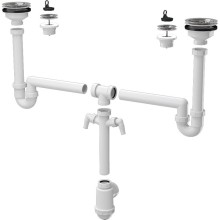 Сифон для кухонной мойки Alcaplast A8000 универсальный Белый