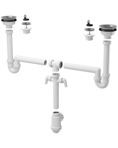 Сифон для кухонной мойки Alcaplast A8000 универсальный Белый