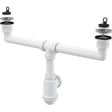 Сифон для сдвоенной мойки AlcaPlast A449-DN50/40
