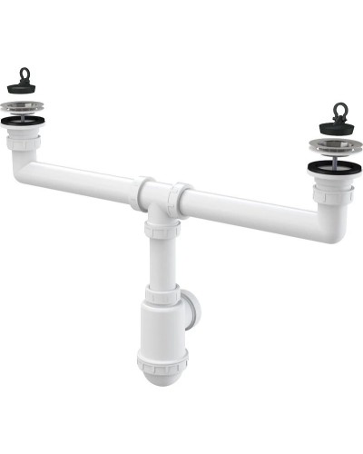 Сифон для сдвоенной мойки AlcaPlast A449-DN50/40