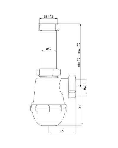 Сифон для кухонной мойки 1 1/2"-40 АНИ пласт A0120