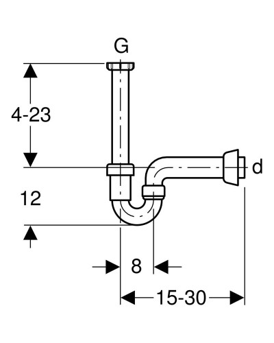 Сифон для кухонной мойки 1 1/2"-40 Geberit 152.742.11.1