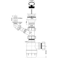 Сифон для кухонной мойки 1 1/2"-40 McALPINE MRSK3