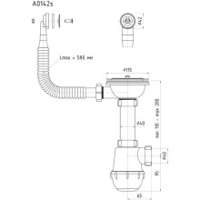 Сифон для кухонной мойки 3 1/2-40 АНИ пласт A0142S