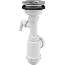 Сифон для кухонной мойки Alcaplast A446P-50/40 Полированная сталь