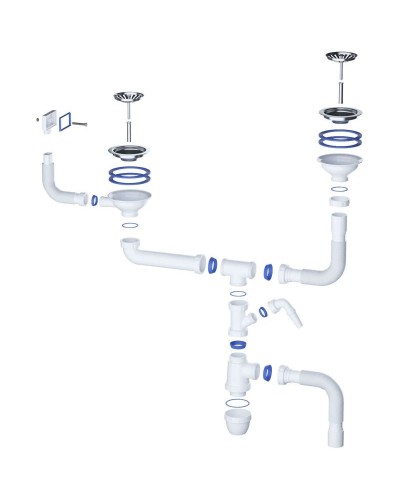 Сифон для кухонной мойки 3 1/2"-40*40/50 IDDIS Kitchen Line S21UPS0i84