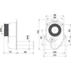 Сифон для писсуара горизонтальный AlcaPlast A45B