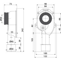 Сифон для писсуара вертикальный AlcaPlast A45C