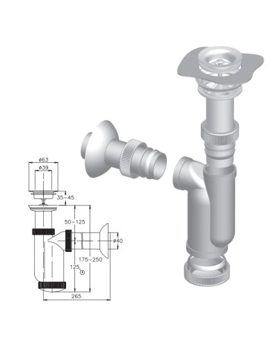 Сифон для писсуара Jika Domino 8907300000001