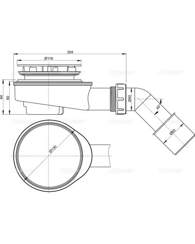 Сифон для поддона Ø 90 мм AlcaPlast A491CR