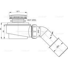Сифон для поддона Ø 50 мм AlcaPlast A471CR-50
