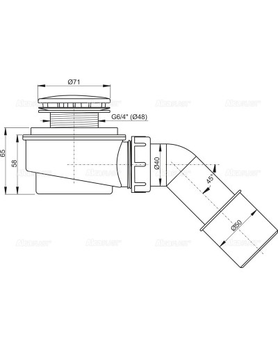 Сифон для поддона Ø 50 мм AlcaPlast A471CR-50