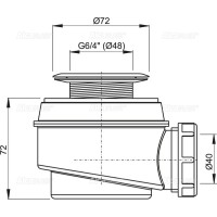 Сифон для поддона Ø 50 мм AlcaPlast A46-50