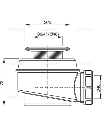 Сифон для поддона Ø 50 мм AlcaPlast A46-50