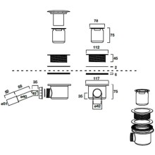 Сифон для поддона Ø 90 мм бронза Kerasan Retro 905693