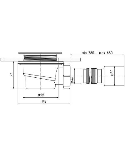 Сифон для душевого поддона Aquanet АниПласт E325BK 259367 Белый