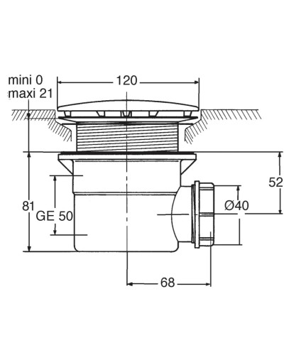 Сифон для поддона Ø 90 мм Jacob Delafon E78160-CP