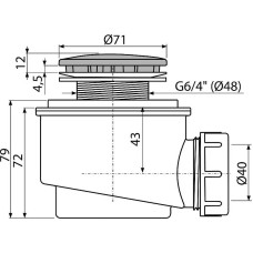 Сифон для душевого поддона Alcaplast A47B-50 Белый