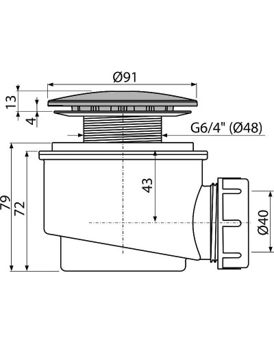 Сифон для душевого поддона Alcaplast A47B-60 Белый