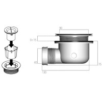 Сифон для поддона Ø 90 мм Ideal Standard Ultra Flat S K936367