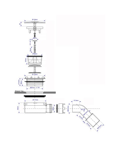 Сифон для поддона Ø 90 мм McALPINE HC2730LMB-NRV