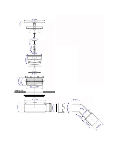 Сифон для поддона Ø 90 мм McALPINE HC2730LMW-NRV