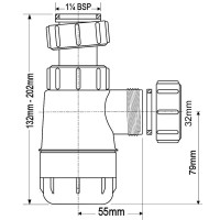 Сифон для раковины 1 1/4"-32 McALPINE MRW2-NW