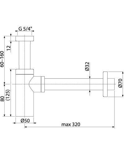 Сифон для раковины Alcaplast Design A400ANTIC Бронза