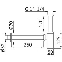 Сифон для раковины Cezares CZR-B-SMT-NOP Черный матовый