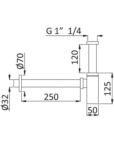 Сифон для раковины Cezares CZR-B-SMT-NOP Черный матовый