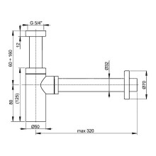Сифон для раковины Alcaplast A400 Хром