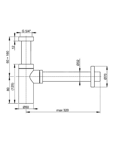 Сифон для раковины Alcaplast A400 Хром