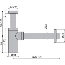 Сифон для раковины Alcaplast Design A400-G-B Золото матовое